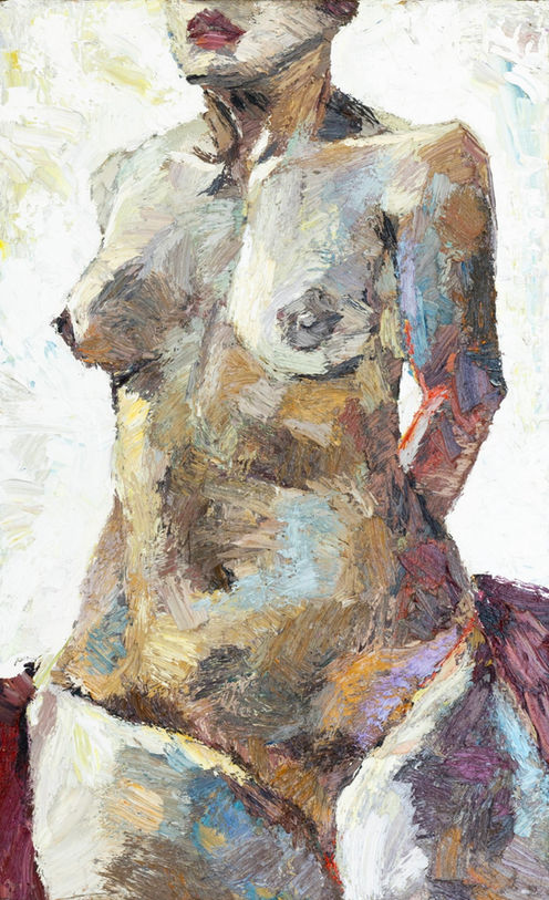 "Nude" by Doina Mindrean - oil on canvas, artist framed