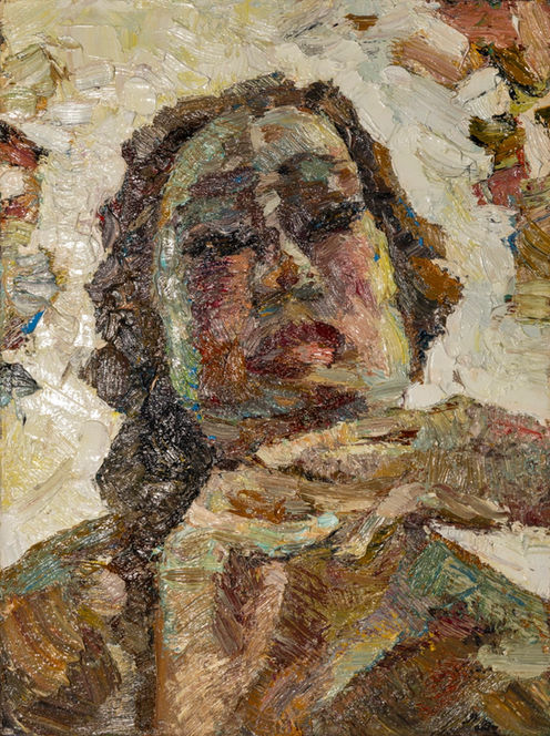 "Dear Paula" by artist - oil on canvas, artist framed