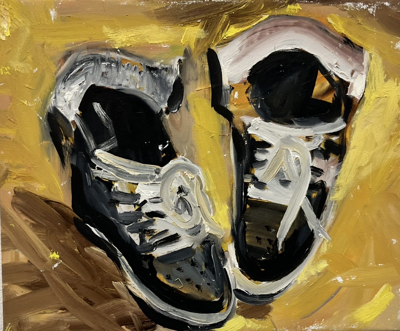"Schoenen in atelier" by Drs. Nandus - oil on canvas