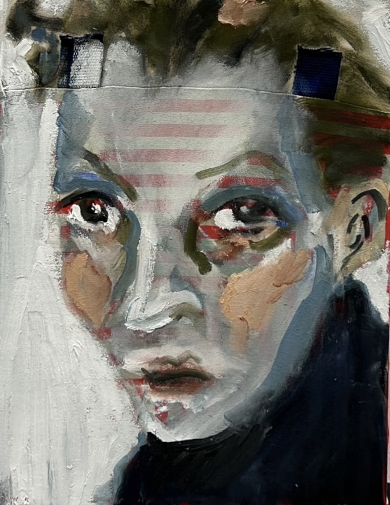 "Untitled" by Drs. Nandus - oil on linen bag